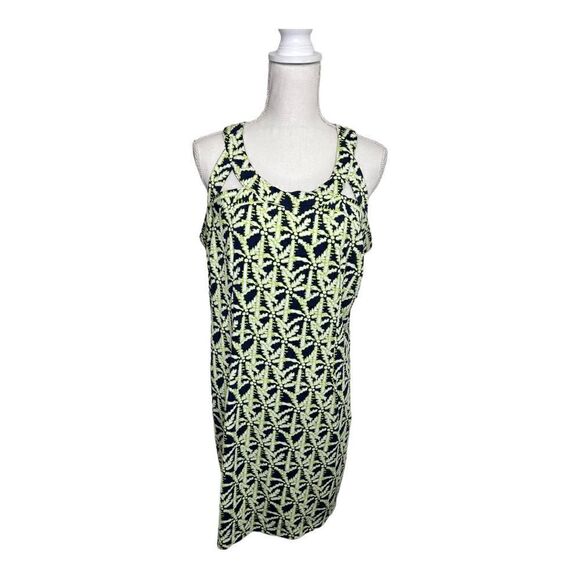 ANTHONY’S Navy Blue And Green Print Shift Dress. Size XL - Picture 1 of 6